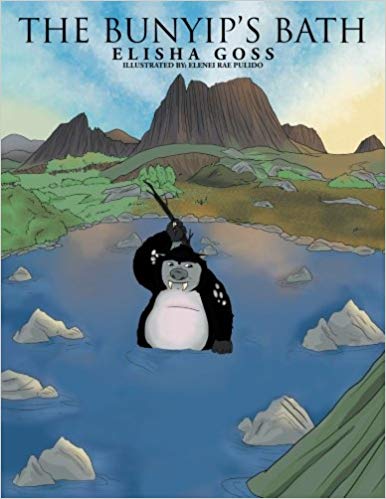 Book cover showing a furry animal with tusks in a body of water, rubbing his back with a stick.