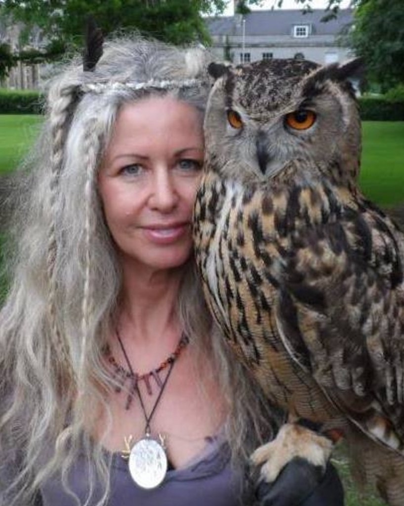 Lucy Cavendish with owl